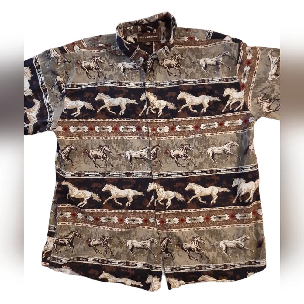Bit & Bridle Western Button Up Size XL - Picture 1 of 3